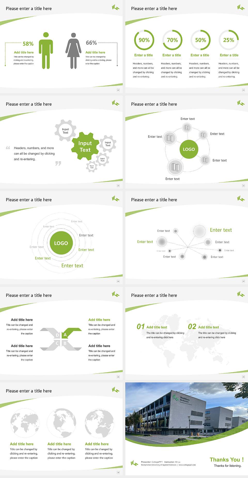 Westphalian University of Applied Sciences Course/Courseware Creation PPT Template4:3 ratio PPT effect preview image4