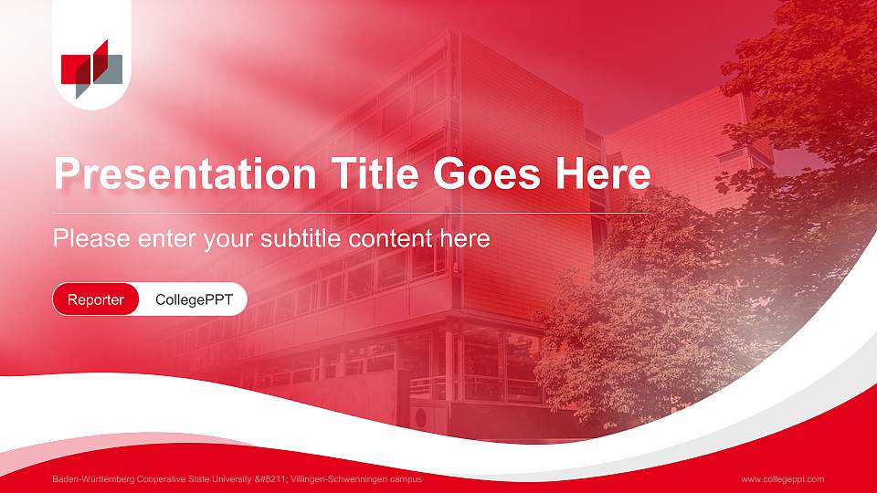 Baden-Württemberg Cooperative State University – Villingen-Schwenningen campus Lecture Sharing and Networking Event PPT Template16:9 ratio PPT effect preview image