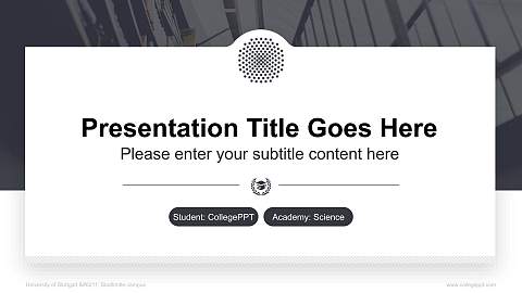 University of Stuttgart – Stadtmitte campus National Scholarship Defense PPT Template