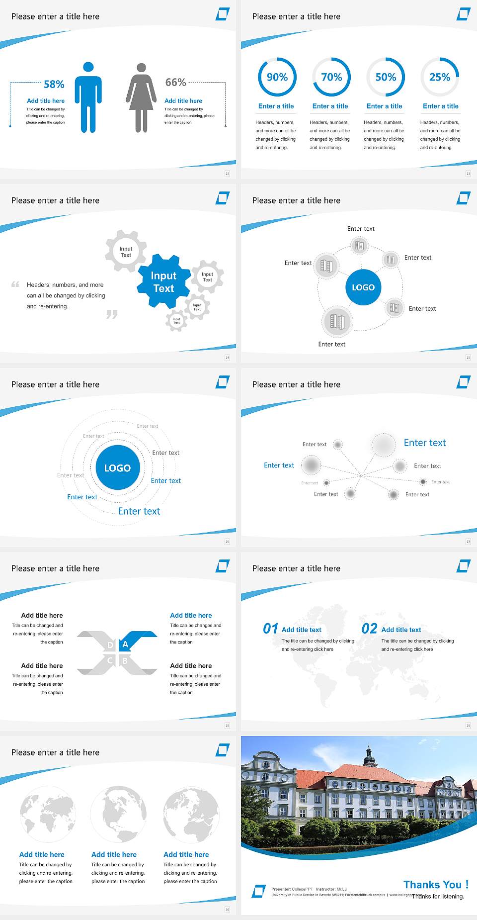 University of Public Service in Bavaria – Fürstenfeldbruck campus Course/Courseware Creation PPT Template4:3 ratio PPT effect preview image4