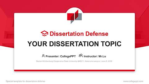 Baden-Württemberg Cooperative State University – Karlsruhe campus Graduation Thesis Defense PPT Template