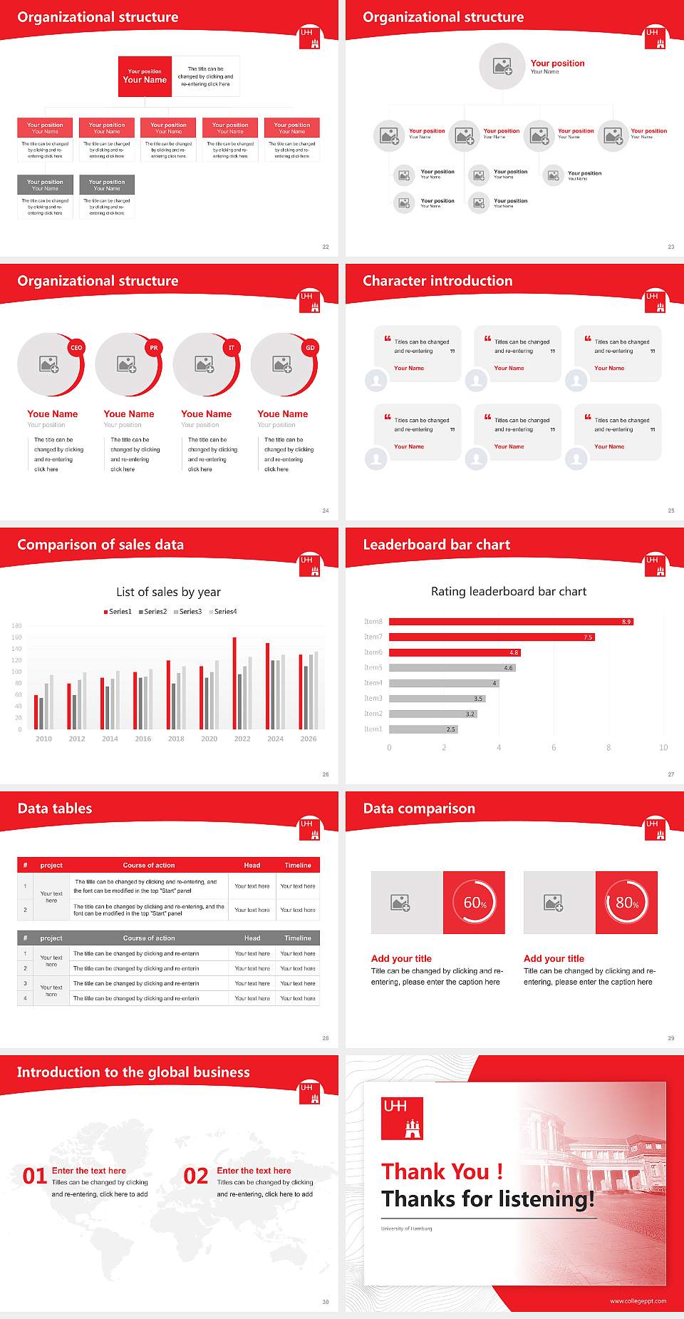 University of Hamburg Academic Presentation/Research Findings Report PPT Template4:3 ratio PPT effect preview image4