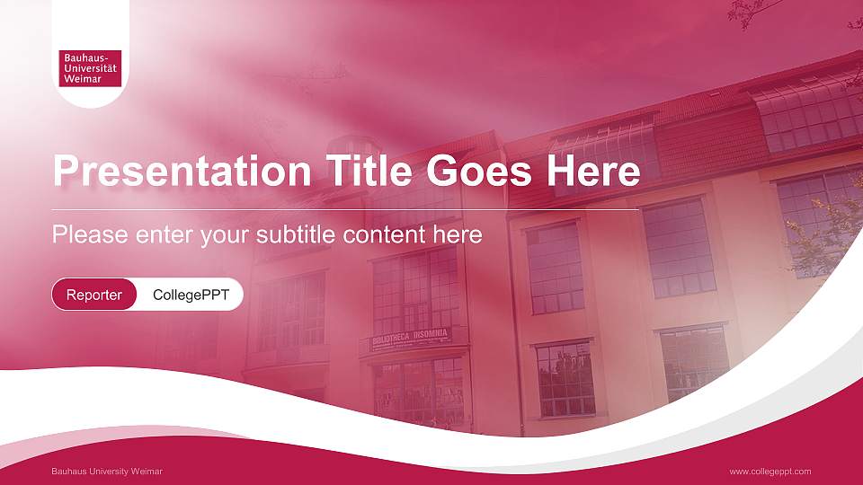 Bauhaus University Weimar Lecture Sharing and Networking Event PPT Template16:9 ratio PPT effect preview image