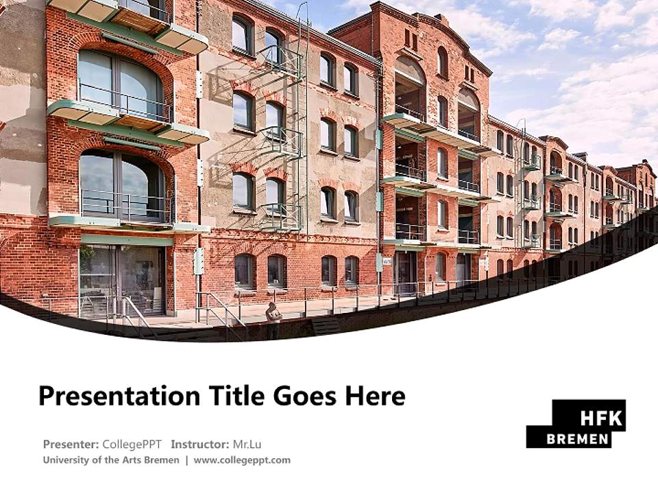 University of the Arts Bremen Course/Courseware Creation PPT Template4:3 ratio PPT effect preview image5