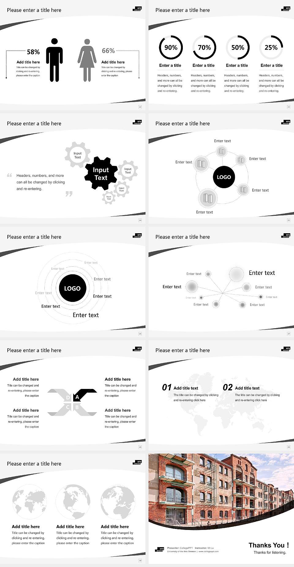 University of the Arts Bremen Course/Courseware Creation PPT Template4:3 ratio PPT effect preview image4