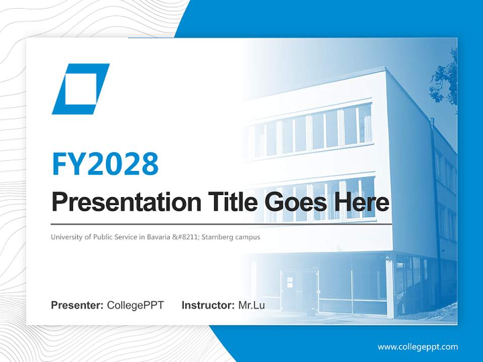 University of Public Service in Bavaria – Starnberg campus Academic Presentation/Research Findings Report PPT Template4:3 ratio PPT effect preview image5