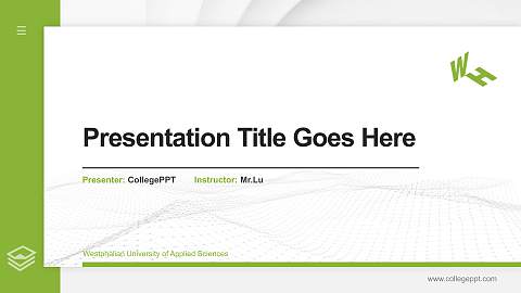Westphalian University of Applied Sciences Thesis Proposal/Graduation Defense PPT Template