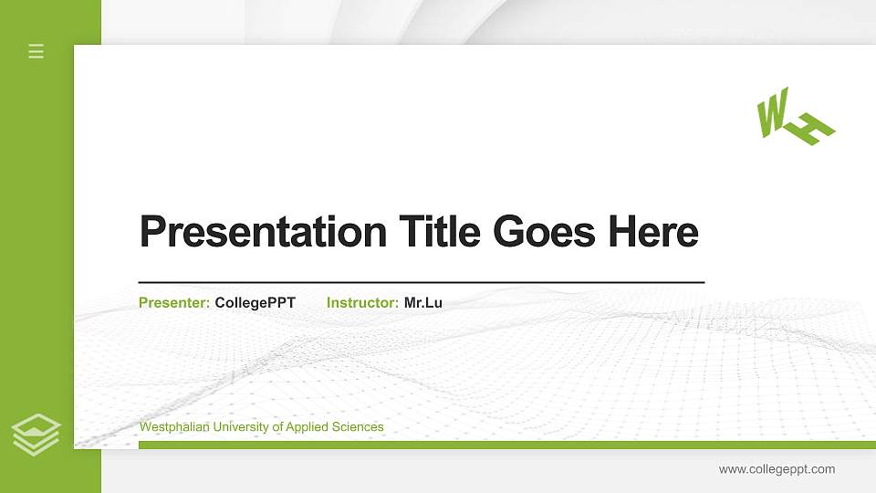 Westphalian University of Applied Sciences Thesis Proposal/Graduation Defense PPT Template16:9 ratio PPT effect preview image