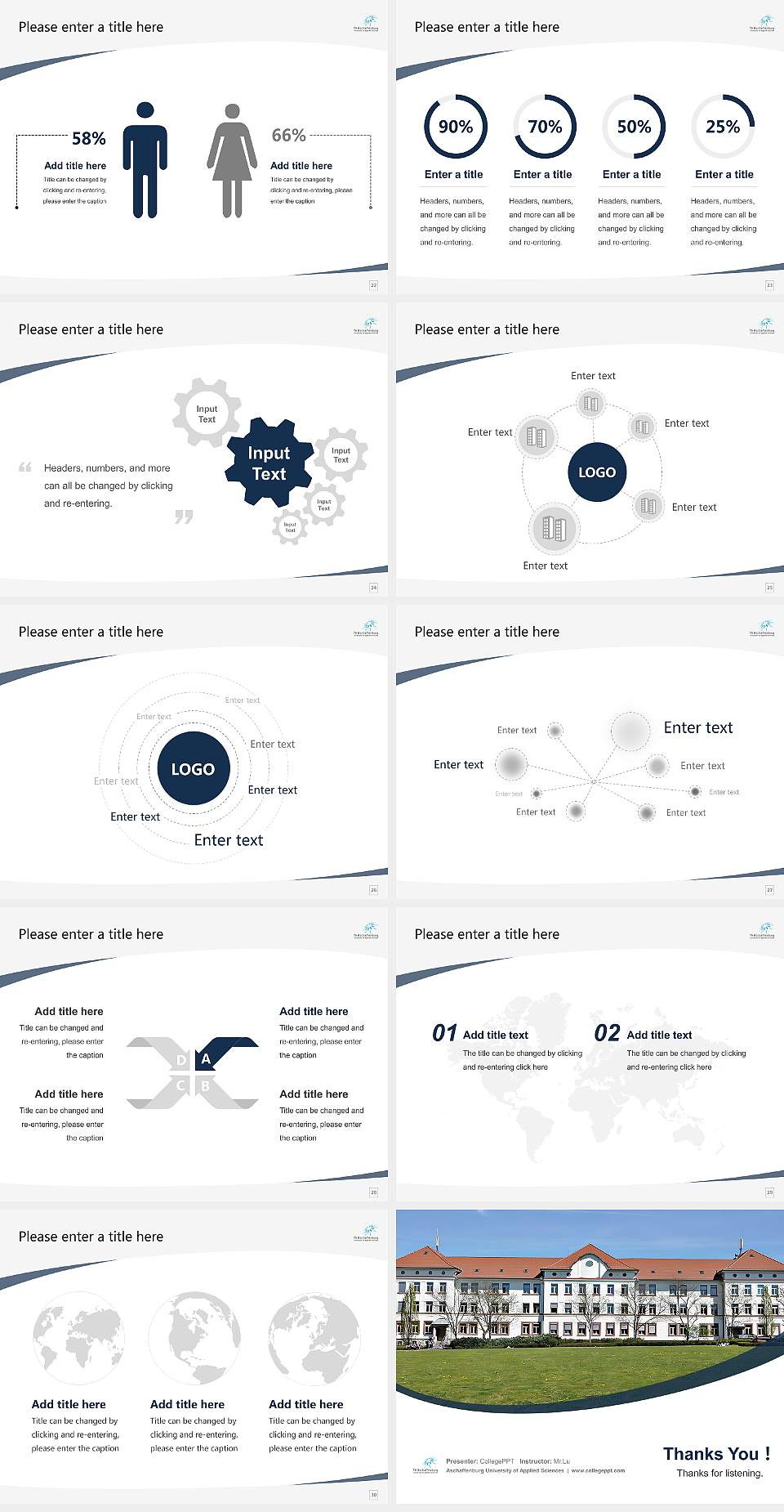 Aschaffenburg University of Applied Sciences Course/Courseware Creation PPT Template4:3 ratio PPT effect preview image4