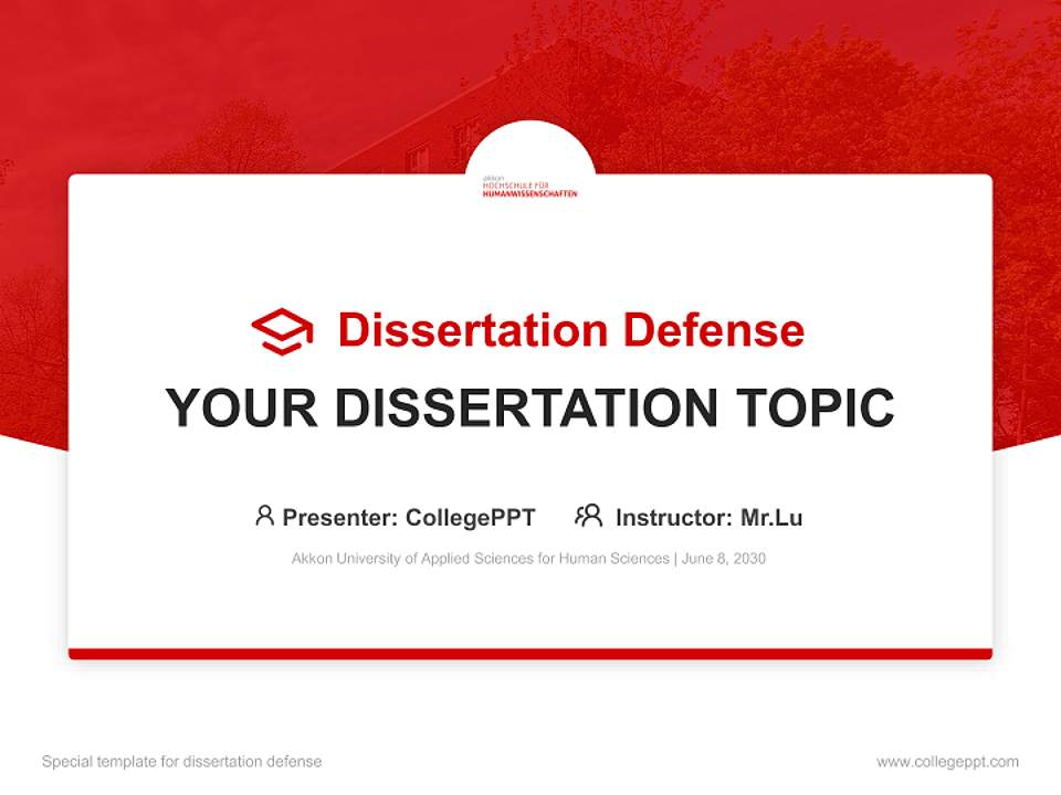 Akkon University of Applied Sciences for Human Sciences Graduation Thesis Defense PPT Template4:3 ratio PPT effect preview image7