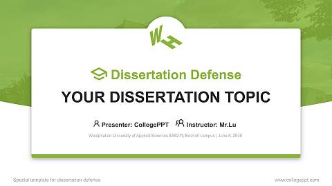 Westphalian University of Applied Sciences – Bocholt campus Graduation Thesis Defense PPT Template