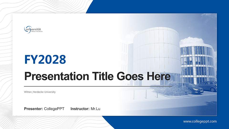 Witten_Herdecke University Academic Presentation/Research Findings Report PPT Template16:9 ratio PPT effect preview image