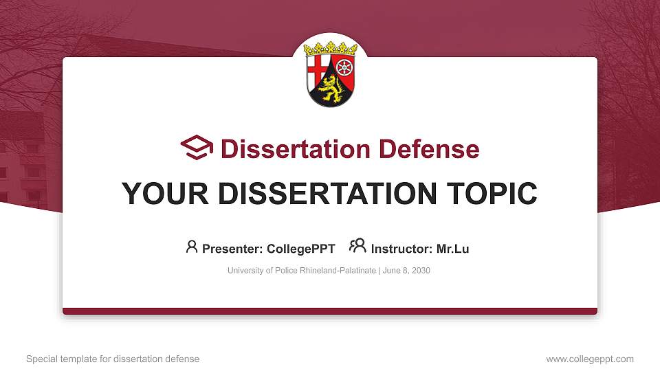 University of Police Rhineland-Palatinate Graduation Thesis Defense PPT Template16:9 ratio PPT effect preview image