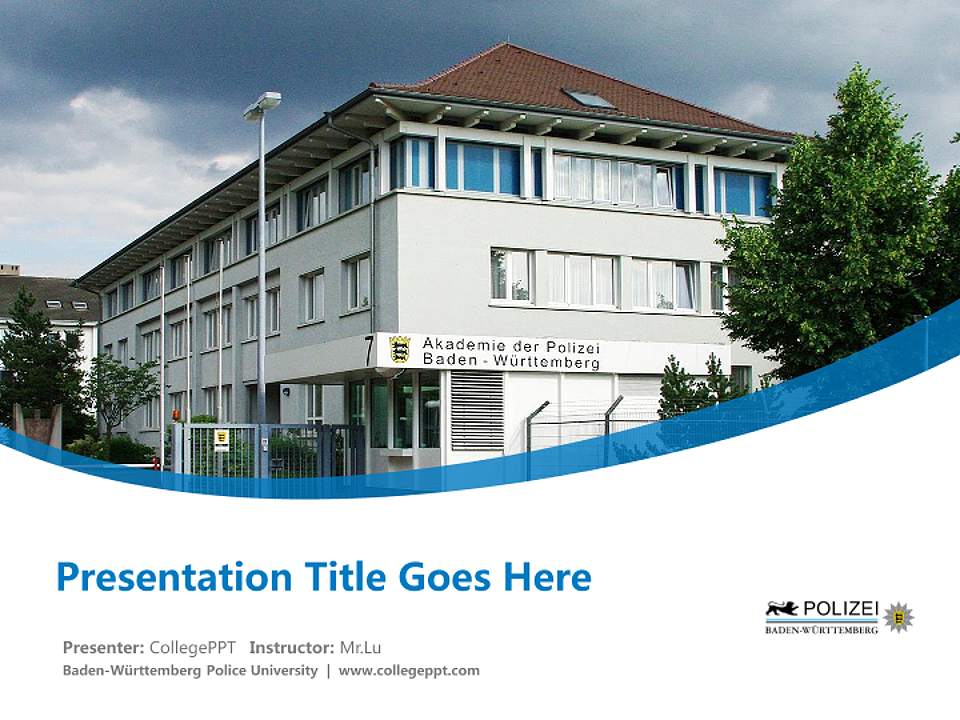 Baden-Württemberg Police University Course/Courseware Creation PPT Template4:3 ratio PPT effect preview image5