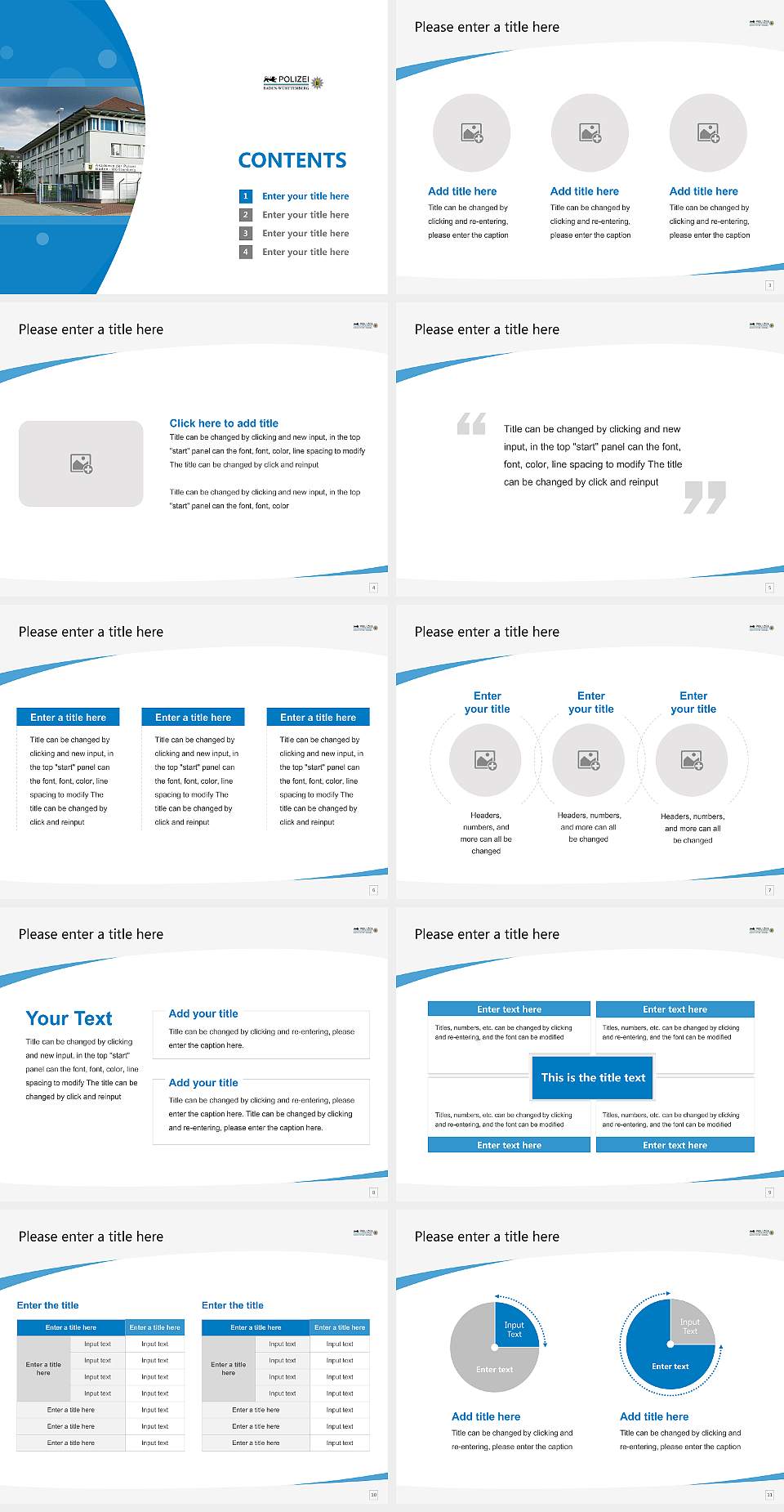 Baden-Württemberg Police University Course/Courseware Creation PPT Template4:3 ratio PPT effect preview image2