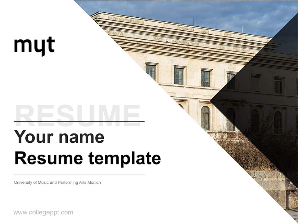 University of Music and Performing Arts Munich Resume PPT Template4:3 ratio PPT effect preview image5