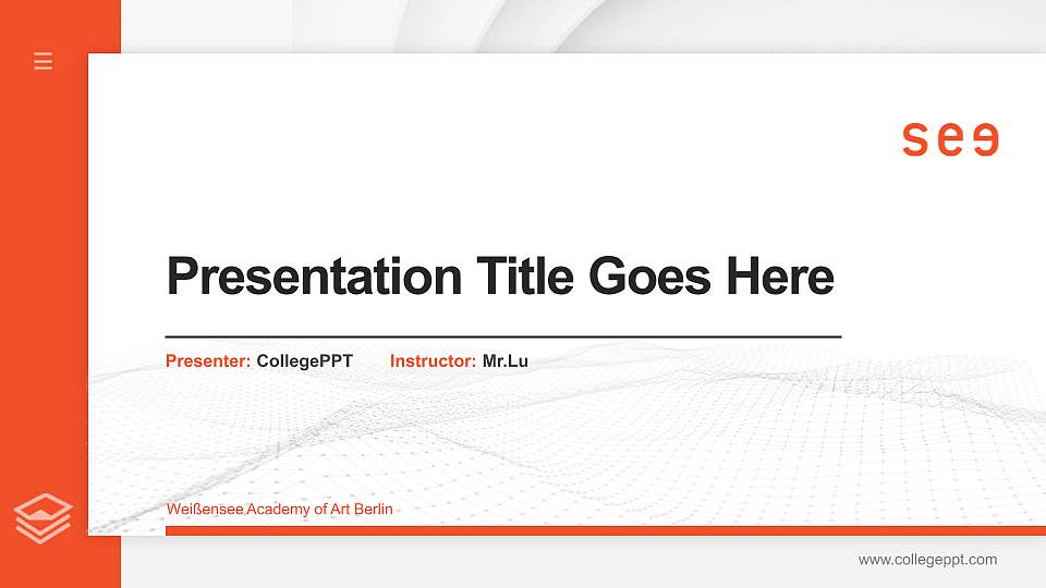 Weißensee Academy of Art Berlin Thesis Proposal/Graduation Defense PPT Template16:9 ratio PPT effect preview image