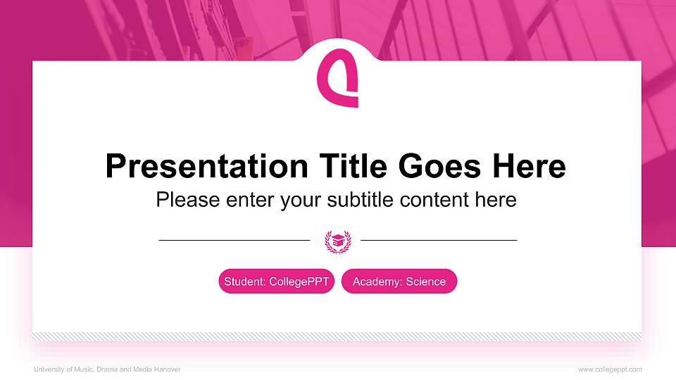 University of Music, Drama and Media Hanover National Scholarship Defense PPT Template16:9 ratio PPT effect preview image