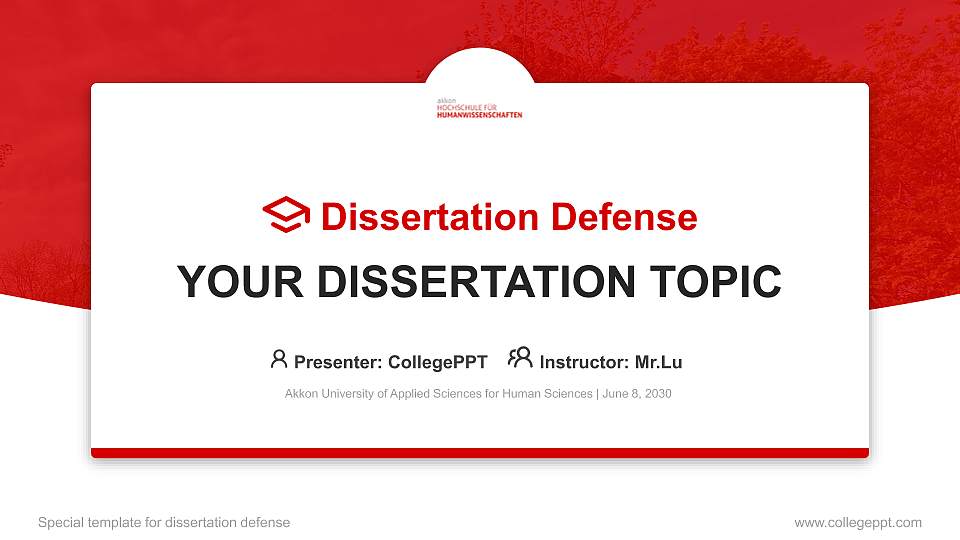 Akkon University of Applied Sciences for Human Sciences Graduation Thesis Defense PPT Template16:9 ratio PPT effect preview image