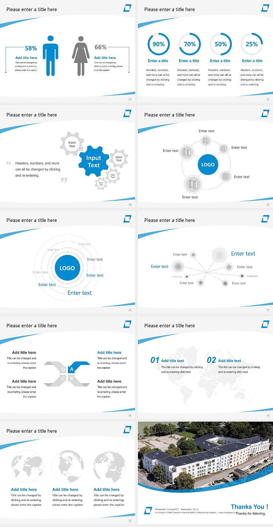 University of Public Service in Bavaria – Wasserburg campus Course/Courseware Creation PPT Template4:3 ratio PPT effect preview image4