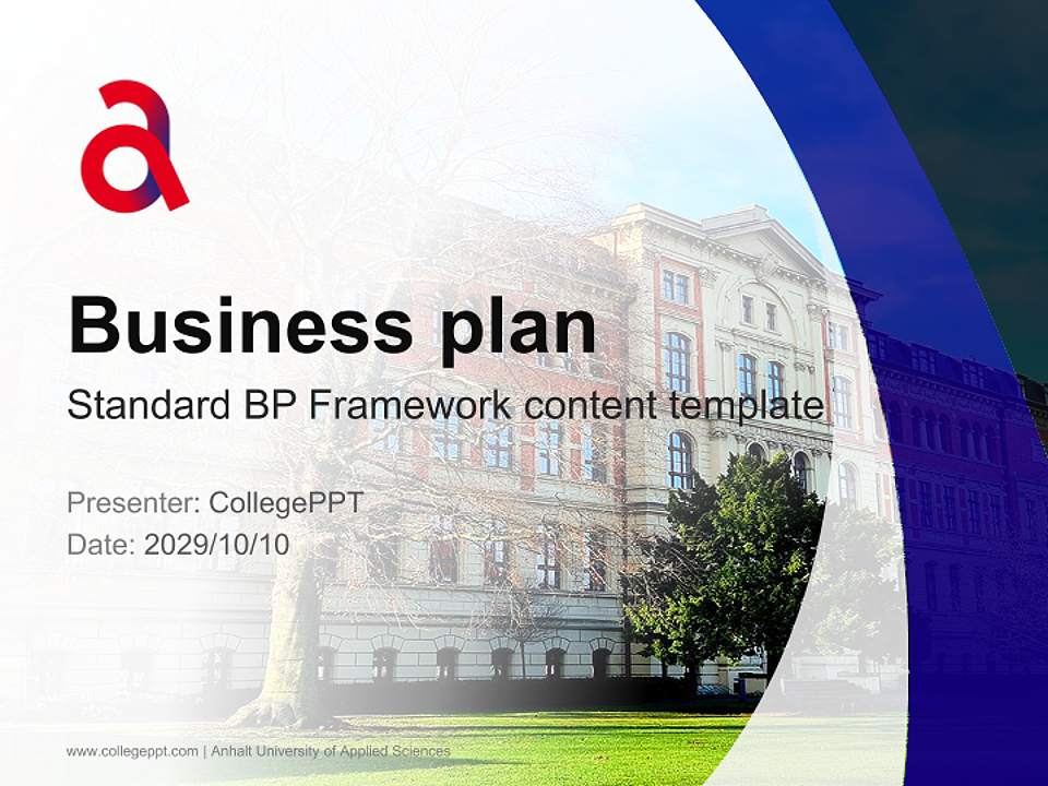 Anhalt University of Applied Sciences Competition/Entrepreneurship Contest PPT Template4:3 ratio PPT effect preview image9