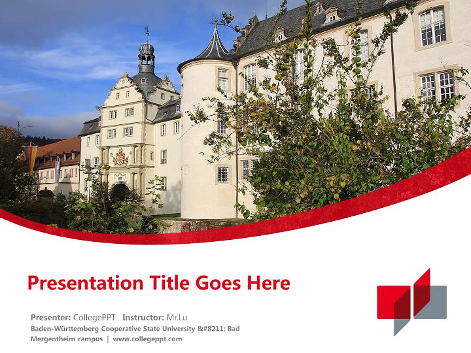 Baden-Württemberg Cooperative State University – Bad Mergentheim campus Course/Courseware Creation PPT Template4:3 ratio PPT effect preview image5
