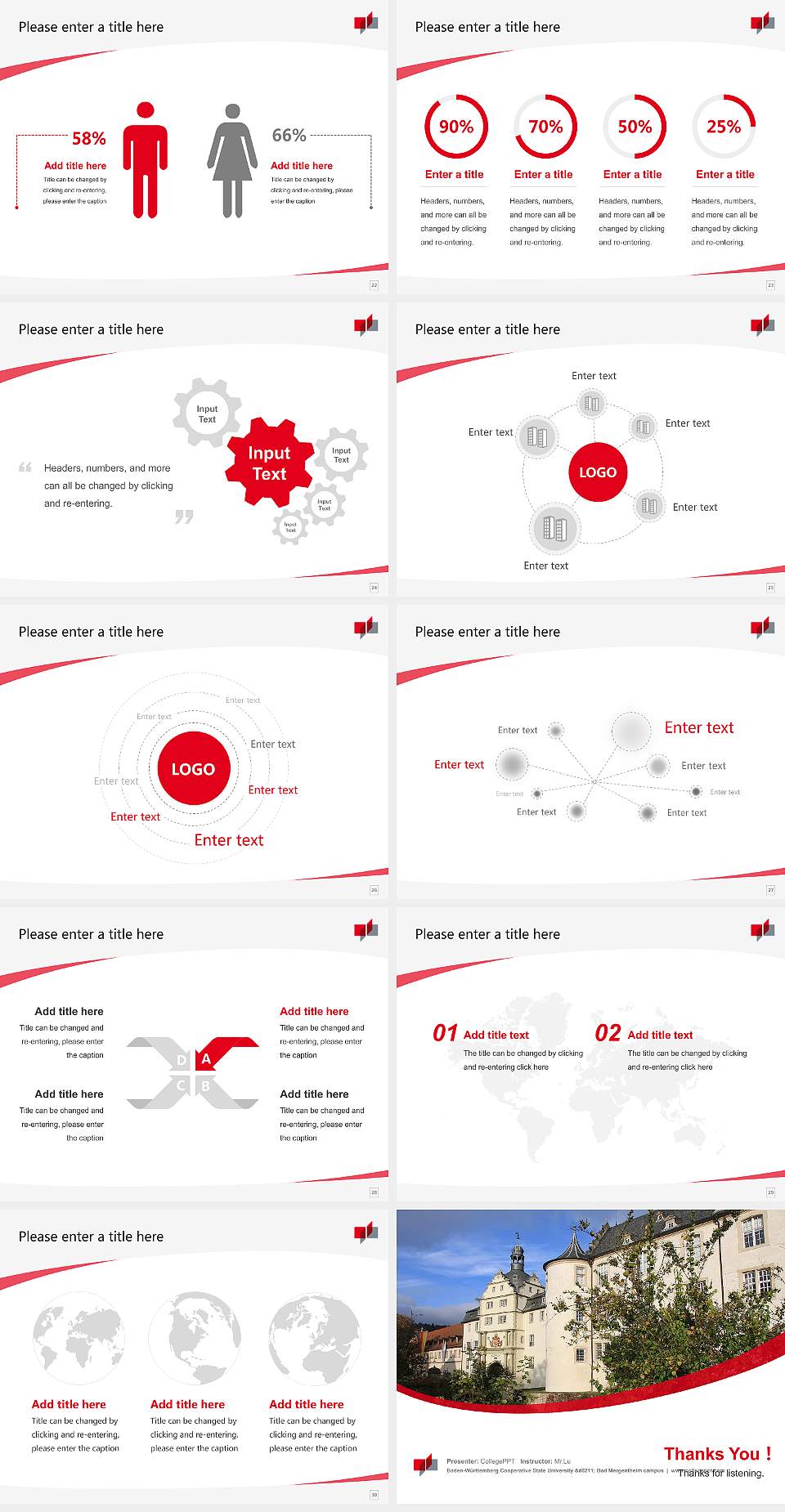 Baden-Württemberg Cooperative State University – Bad Mergentheim campus Course/Courseware Creation PPT Template4:3 ratio PPT effect preview image4
