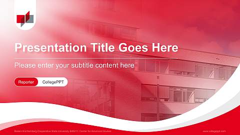 Baden-Württemberg Cooperative State University – Center for Advanced Studies Lecture Sharing and Networking Event PPT Template