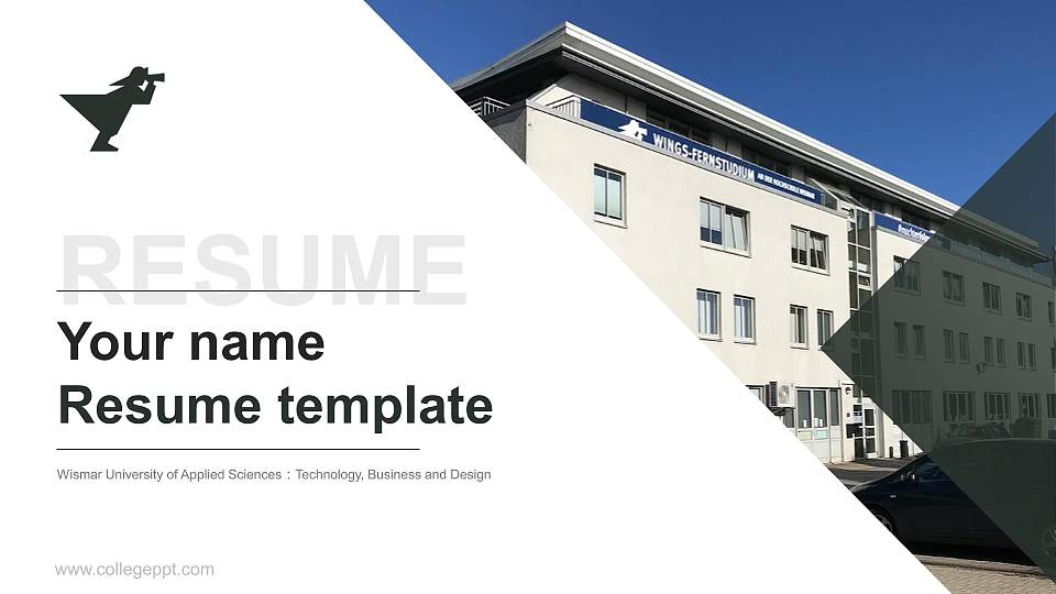 Wismar University of Applied Sciences：Technology, Business and Design Resume PPT Template16:9 ratio PPT effect preview image