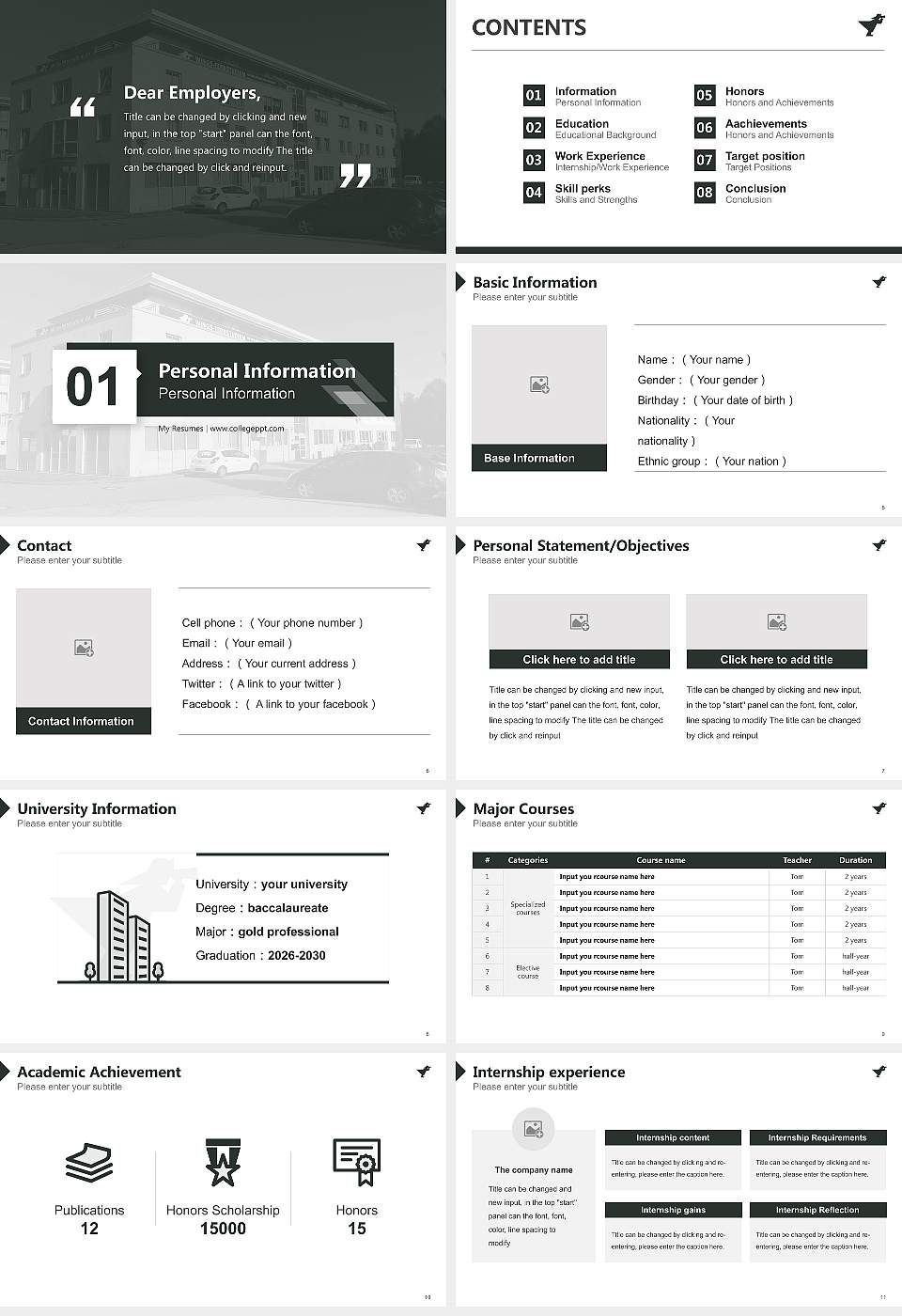Wismar University of Applied Sciences：Technology, Business and Design Resume PPT Template16:9 ratio PPT effect preview image2