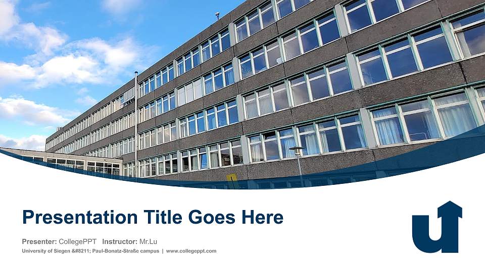 University of Siegen – Paul-Bonatz-Straße campus Course/Courseware Creation PPT Template16:9 ratio PPT effect preview image