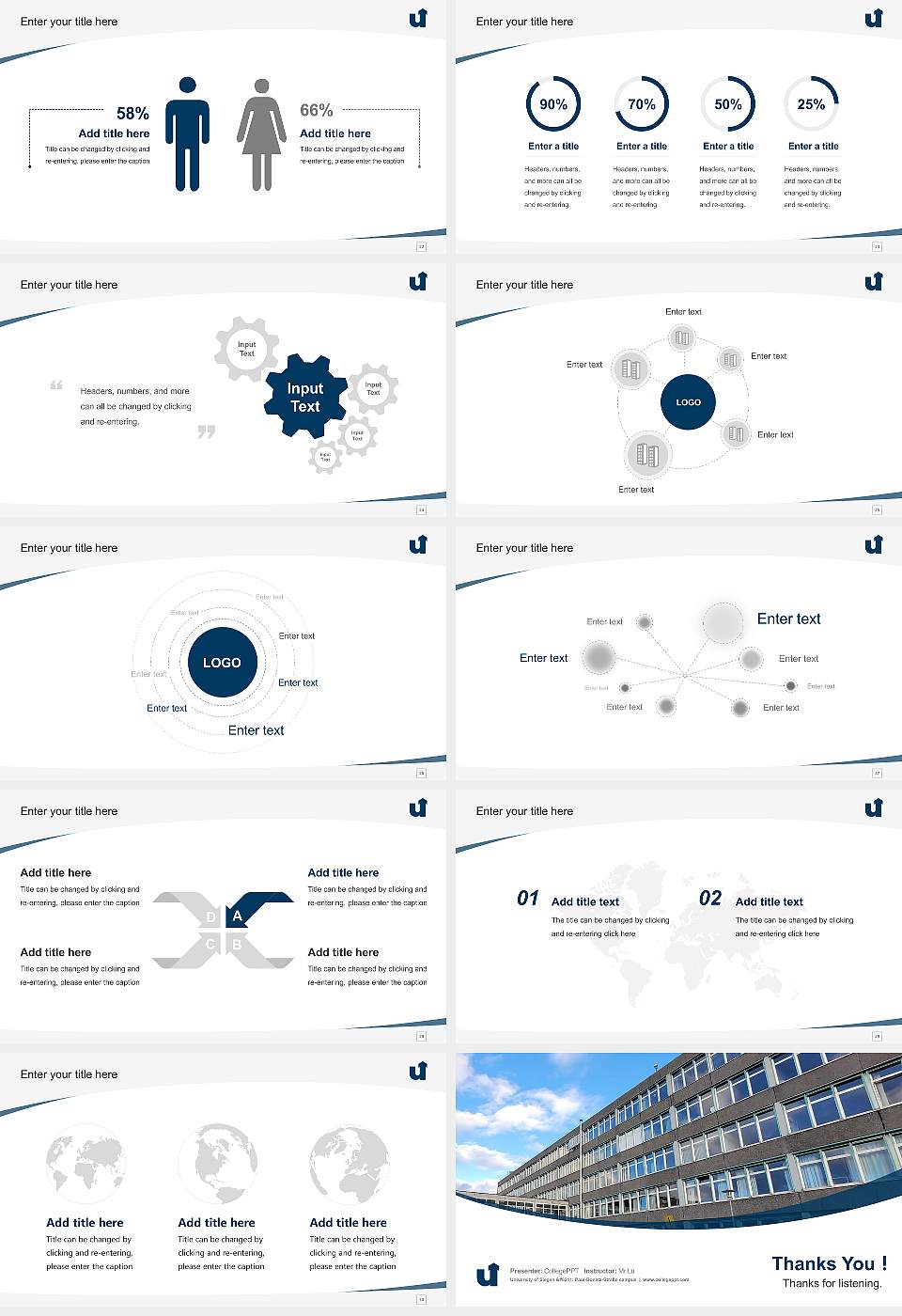 University of Siegen – Paul-Bonatz-Straße campus Course/Courseware Creation PPT Template16:9 ratio PPT effect preview image4