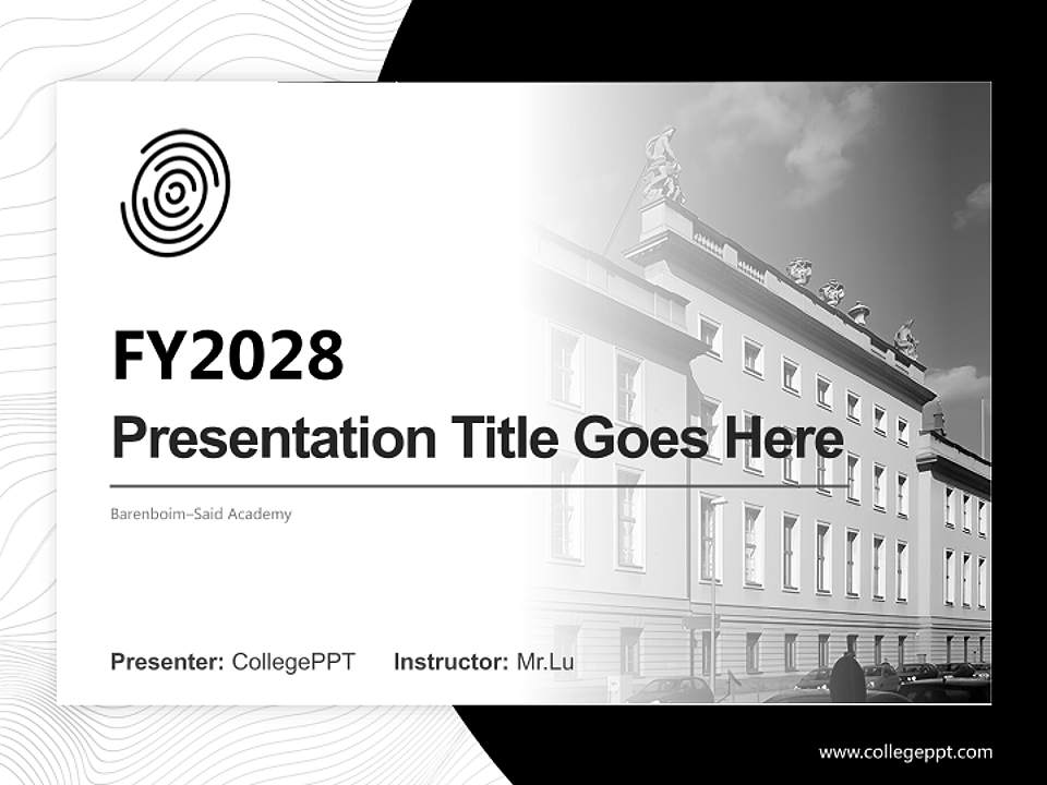 Barenboim–Said Academy Academic Presentation/Research Findings Report PPT Template4:3 ratio PPT effect preview image5