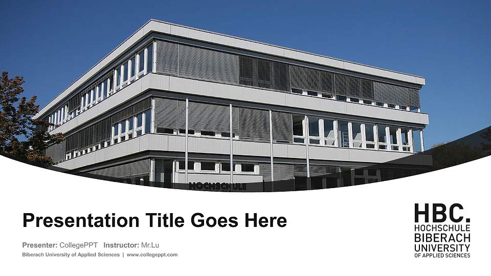 Biberach University of Applied Sciences Course/Courseware Creation PPT Template16:9 ratio PPT effect preview image