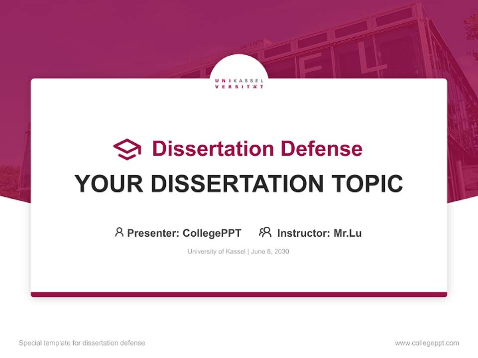 University of Kassel Graduation Thesis Defense PPT Template4:3 ratio PPT effect preview image7