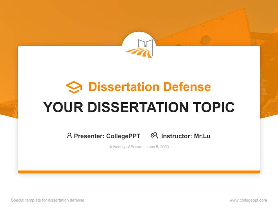 University of Passau Graduation Thesis Defense PPT Template4:3 ratio PPT effect preview image7