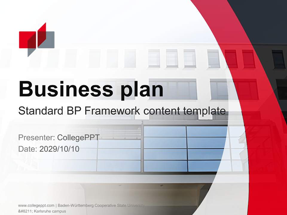 Baden-Württemberg Cooperative State University – Karlsruhe campus Competition/Entrepreneurship Contest PPT Template4:3 ratio PPT effect preview image9