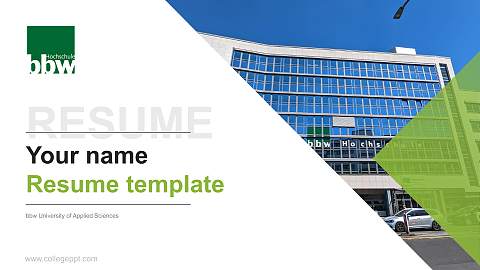 bbw University of Applied Sciences Resume PPT Template
