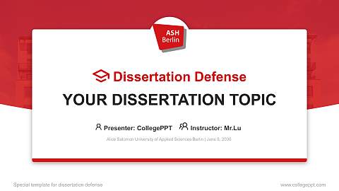 Alice Salomon University of Applied Sciences Berlin Graduation Thesis Defense PPT Template