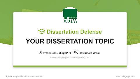 bbw University of Applied Sciences Graduation Thesis Defense PPT Template