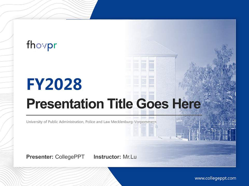 University of Public Administration, Police and Law Mecklenburg-Vorpommern Academic Presentation/Research Findings Report PPT Template4:3 ratio PPT effect preview image5