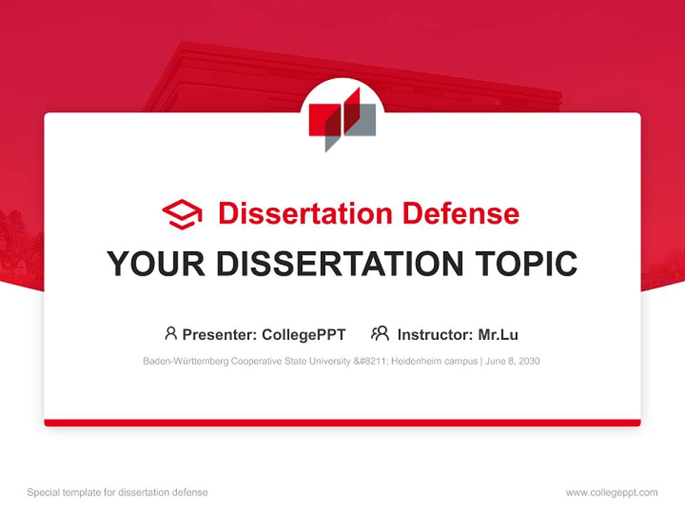 Baden-Württemberg Cooperative State University – Heidenheim campus Graduation Thesis Defense PPT Template4:3 ratio PPT effect preview image7