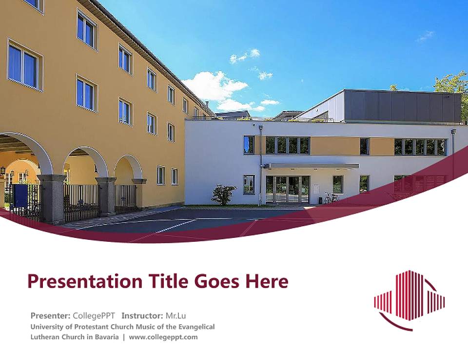 University of Protestant Church Music of the Evangelical Lutheran Church in Bavaria Course/Courseware Creation PPT Template4:3 ratio PPT effect preview image5