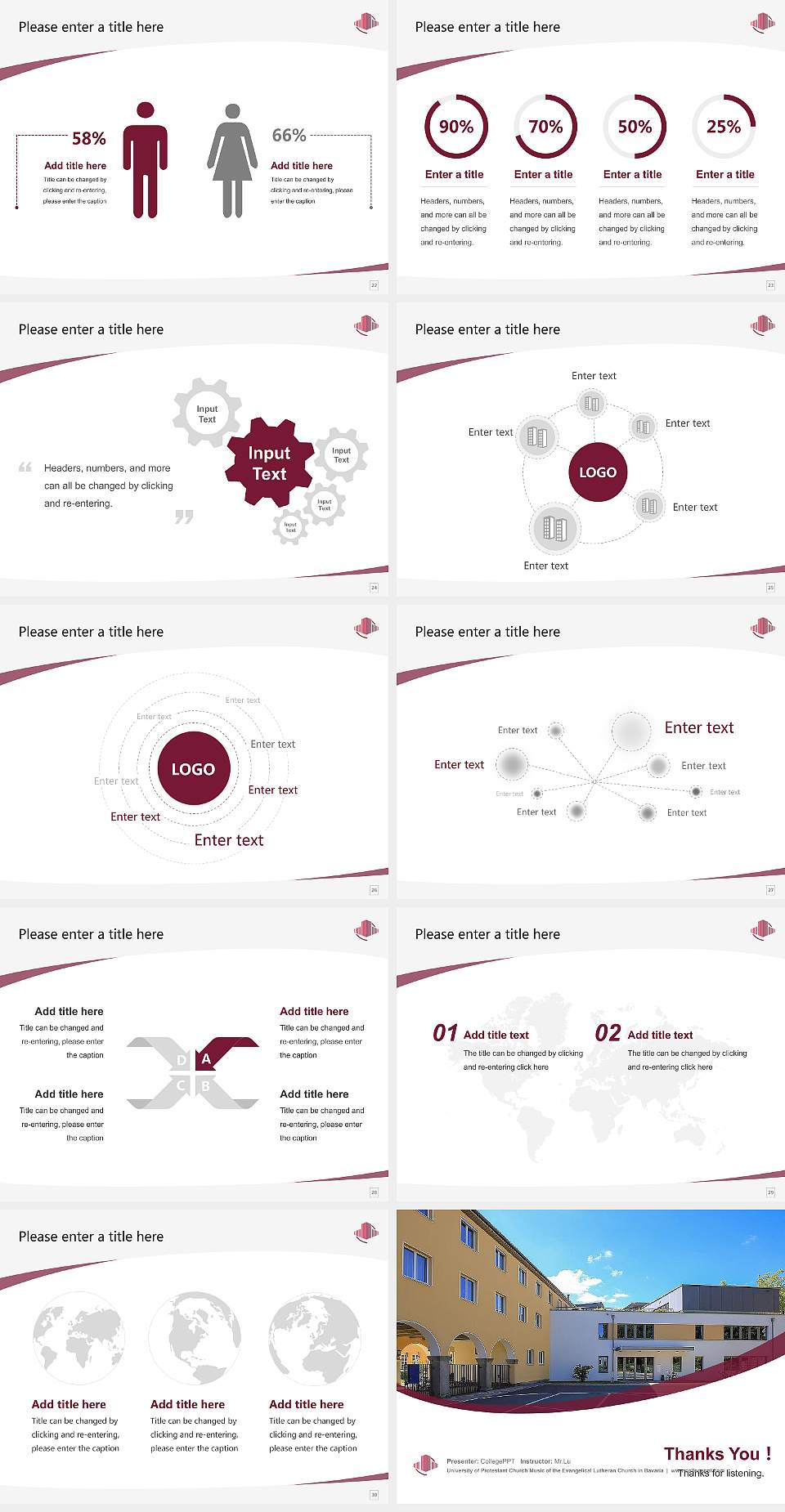 University of Protestant Church Music of the Evangelical Lutheran Church in Bavaria Course/Courseware Creation PPT Template4:3 ratio PPT effect preview image4