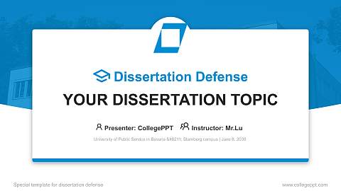 University of Public Service in Bavaria – Starnberg campus Graduation Thesis Defense PPT Template