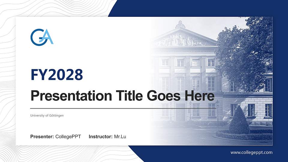 University of Göttingen Academic Presentation/Research Findings Report PPT Template16:9 ratio PPT effect preview image