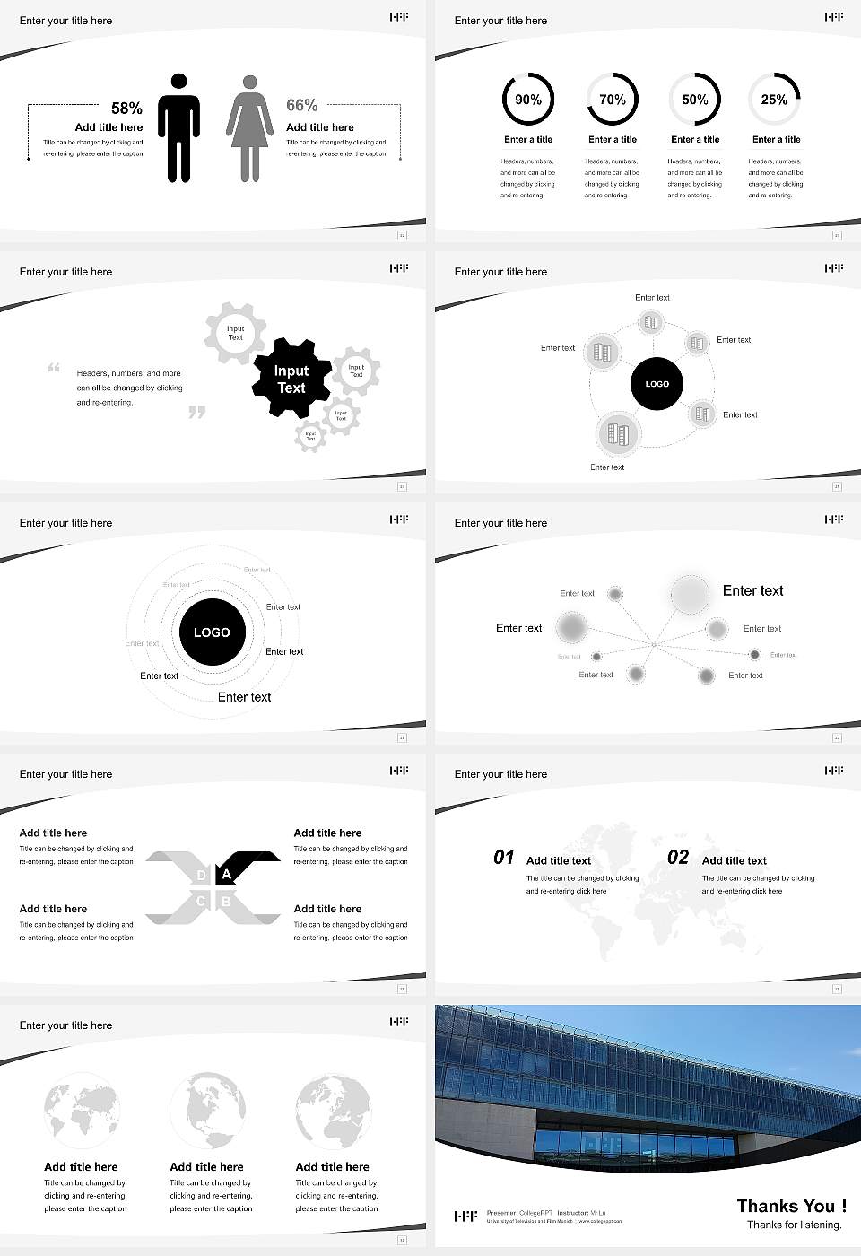 University of Television and Film Munich Course/Courseware Creation PPT Template16:9 ratio PPT effect preview image4