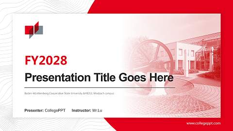 Baden-Württemberg Cooperative State University – Mosbach campus Academic Presentation/Research Findings Report PPT Template