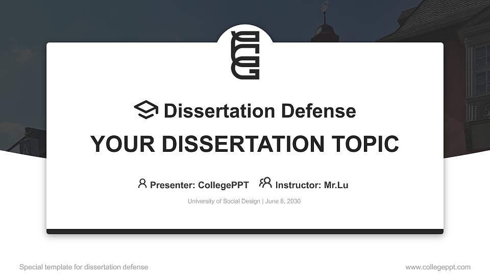 University of Social Design Graduation Thesis Defense PPT Template16:9 ratio PPT effect preview image