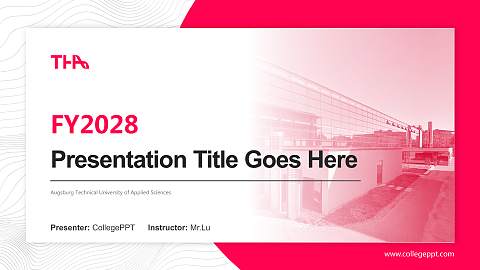 Augsburg Technical University of Applied Sciences Academic Presentation/Research Findings Report PPT Template